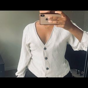 Zara Deep Cut Blouse